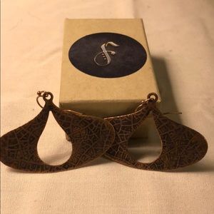 Forever tears copper etched earrings